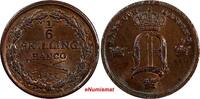 1/6 Skilling Sweden Oscar 1855 Last Year Type Ch. UNC. Rainbow Toned KM# 656 (1) -