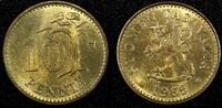 10 Penniä Finland Aluminum-Bronze 1965 10 Penniä Choice UNC KM# 46 (23 986) -