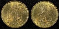 10 Penniä Finland Aluminum-Bronze 1967 10 Penniä KEY DATE UNC/BU KM# 46 (23 984) -