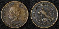 5 Centavos Mexico Bronze 1954 VF.Toned KM# 424 (27 925) -
