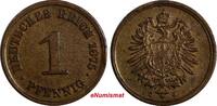 1 Pfennig Germany - Empire Wilhelm I Copper 1875 J Hamburg Mint XF KM# 1 (717) -