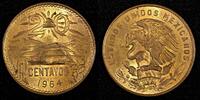 20 Centavos MEXICO Bronze 1964 Mo Red Toned UNC KM# 440 (27 370) -