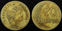 20 Centavos PERU Brass 1943 WWII ISSUE Thick planchet KM# 221.1 (25 034) -