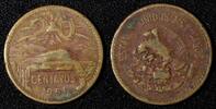 20 Centavos Mexico ESTADOS UNIDOS MEXICANOS Bronze 1951 Mo SCARCE DATE KM#439(0) -