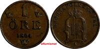 Ore SWEDEN Oscar II 1894 1 Ore Mintage-590,000 Large Letters RARE DATE KM#750 (366) -