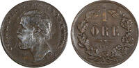 Bronze SWEDEN Oscar II 1873 L. A. 1 Ore 19.8 mm ch.VF KM# 728 (20 493) -