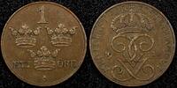 1 Öre SWEDEN Gustaf V Bronze 1910 Better Date UNC KM# 777.2 (24 094) -