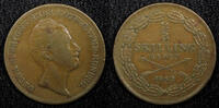 Skilling SWEDEN Oscar I Copper 1852 2/3 F/VF KM# 663 (22 552) -