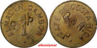 TOKEN Cafe de COSTA RICA COFFEE ALMACEN GAMBOA 1892's ''O&H''-ORTIZ Y HIJO XF(6) -