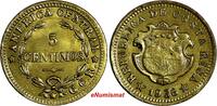 5 Centimos COSTA RICA Brass 1936 ''GCR'' Right of stars UNC KM# 151 (15 278) -