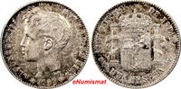 Peseta Spain Alfonso XIII SILVER 1901 (01) SM-V Light Toning XF KM# 706 (10) -