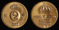 Bronze Sweden Gustaf VI Adolf 1959 TS 2 Ore GEM BU KM# 821 (30 196) -