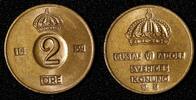 Bronze Sweden Gustaf VI Adolf 1959 TS 2 Ore GEM BU KM# 821 (30 195) -