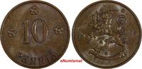 10 Penniä Finland Copper 1935 10 Penniä Helsinki Mint UNC Condition KM# 24 (17 423) -