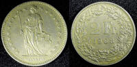 2 Francs SWITZERLAND Copper-Nickel 1968 1st Year Type aUNC KM# 21a.1 (23 365) -