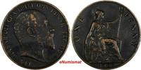 United Kingdom 1 Penny Great Britain Edward VII Bronze 1902 1 YEAR TYPE KM# 794.1 (14 885) -