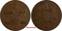 Bronze Sweden Gustaf V  1920 5 Ore Large Cross 27mm KM# 779.2 (17 907) Uncertified