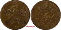 Bronze Sweden Gustaf V  1924 5 Ore Large Cross 27mm KM# 779.2 (17 908) Uncertified