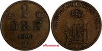Bronze SWEDEN Oscar II (1872-1907)  1886 1 ORE Extra Large letters KM# 750 (819) Uncertified