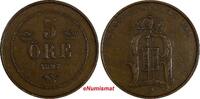 5 Öre Sweden Oscar II Bronze 1897  Mintage-570,000 large letters KM# 757 (17 875) Uncertified