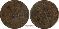 1/2 Skilling SWEDEN Gustaf IV 1805  OVERSTRUCK on 1 Ore (1730-1767) KM# 565 (888) Uncertified