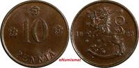 10 Pennia Finland Copper 1923  KEY DATE RARE Mintage-910,000 UNC KM# 24 (17 981) unz