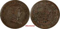 2/3 Skilling Sweden Carl XIV Johan Copper 1837  24.4mm XF Cond. KM# 641 (18 118) Uncertified