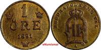 Bronze SWEDEN Oscar II  1891 1 ORE aUNC Condition KM# 750 (18 467)