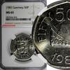 Guernsey 50 Pence Guernsey Elizabeth II 1982 NGC MS65 TOP GRADED BY NGC KM# 34 (045) -
