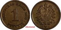 Germany 1 Pfennig Germany - Empire Wilhelm I Copper 1875 J Hamburg Mint XF KM# 1 (717) -