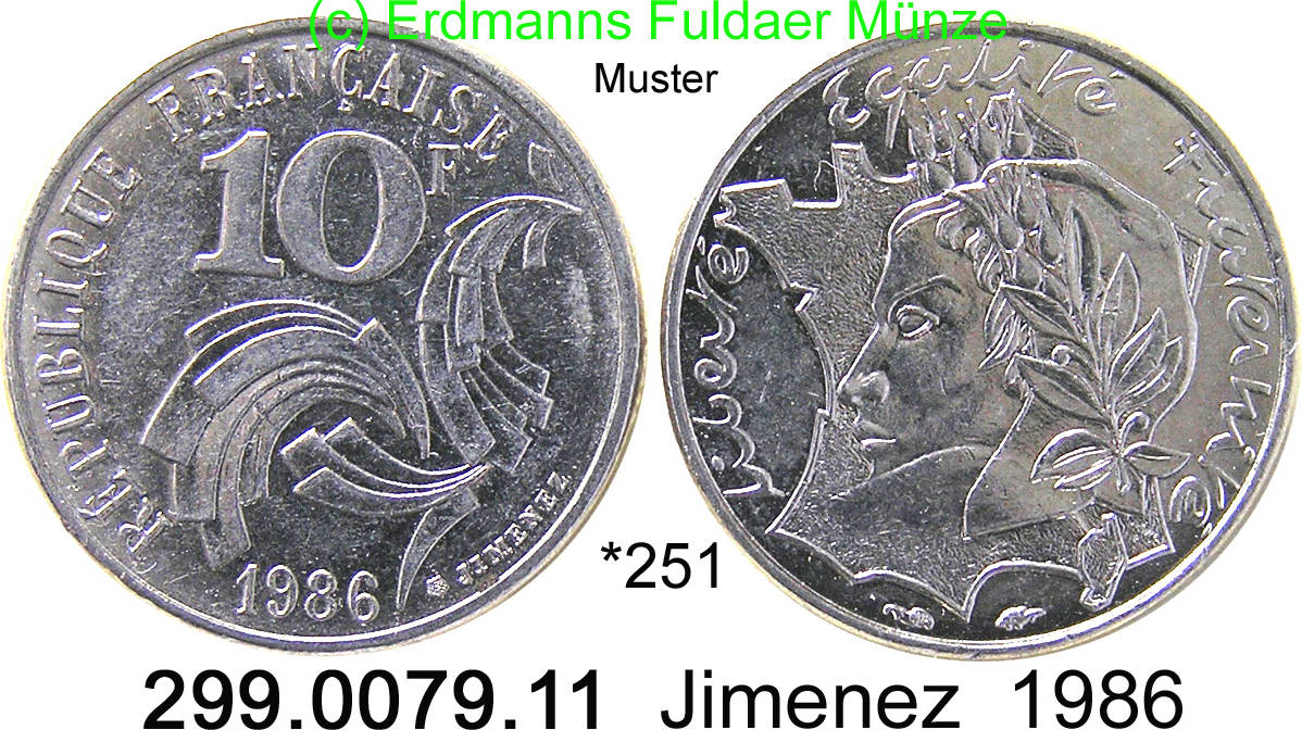 Pièce 10 Francs France 1986 - Jimenez - Marianne - Nickel - TTB