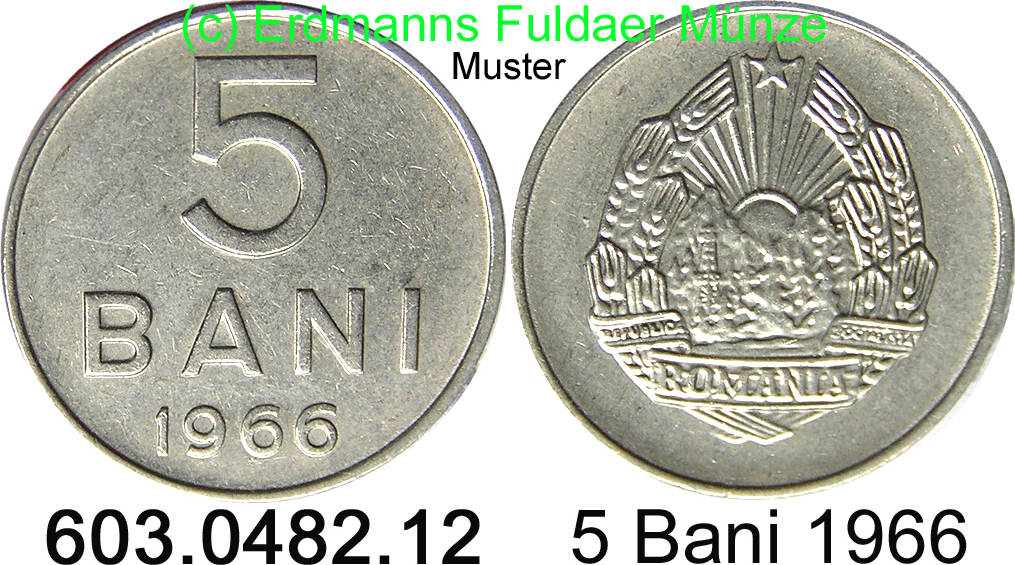 Romania Rumänien 5 Bani 1966 *114 KM92. 603.0482.12 vz | MA-Shops