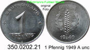 DDR Deutschland 1 Pfennig Ähre auf Zahnrad . 350.0202.21 -