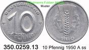 DDR Deutschland 10 Pfennig J. 1503 Ähre auf Zahnrad . 350.0259.13 -