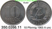 DDR Deutschland 10 Pfennig . . J. 1510 . 350.0266.11 -