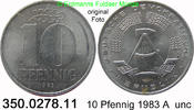 DDR Deutschland 10 Pfennig J. 1510 . 350.0278.11 -