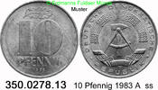DDR Deutschland 10 Pfennig J. 1510 . 350.0278.13 -