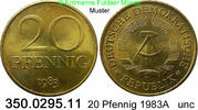 DDR Deutschland 20 Pfennig . . J. 1511b . 350.0295.11 -
