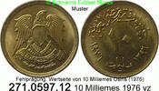 Egypt Ägypten 10 Milliemes *149.2 KM435 Mule = Fehlprägung . 271.0597.12 -