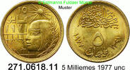 Egypt Ägypten 5 Milliemes *173 Mumienkopf . 271.0618.11 -