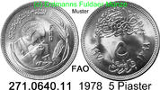 Egypt Ägypten 5 Piaster *193 Frau am Mikroskop FAO . 271.0640.11 -