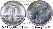 Egypt Ägypten 10 Piaster *225 KM506 Arm mit Zweig . 271.0664.11 -