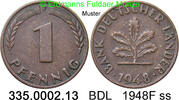 Deutschland BDL Bank Deutscher Länder 1 Pfennig J.376 BDL . 335.0002.13 -