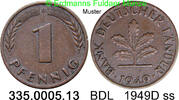 Deutschland BDL Bank Deutscher Länder 1 Pfennig J.376 BDL . 335.0005.13 -