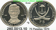 Äquatorialguinea Equatorial Guinea 75 Pesetas *9 KM10 Abraham Lincoln 280.0013.10 -