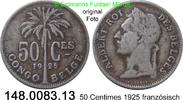 Belgisch Kongo 50 Centimes *22 KM22 französisch . 148.0083.13 -