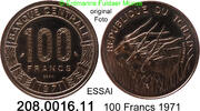 Tschad Chad 100 Francs *13 KM2 ESSAI . 208.0016.11 -