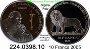 Congo Kinshaza Kongo Democratische Republik 10 Francs *227 Papst teilvergoldet . 224.0398.10 -