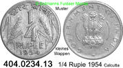 Indien 1/4 Rupie Ähren kleines Wappen 404.0234.13 -