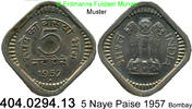 Indien 5 Naye Paise 5 Paise *88 KM16 . 404.0294.13 -